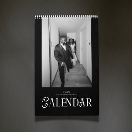 Calendário Fotografia de casamento personalizada com tipograf