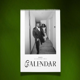 Calendário Fotografia de casamento personalizada com tipograf
