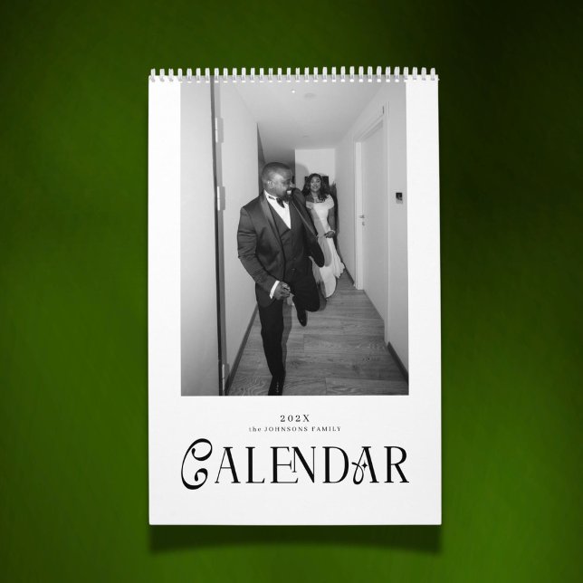 Calendário Fotografia de casamento personalizada com tipograf (Criador carregado)