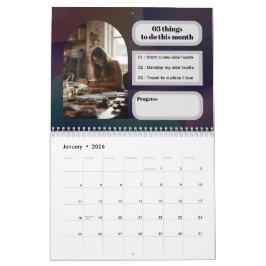 Calendário Fotografia de Evento Moderno Minimalista Marco de