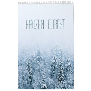 Calendário Fotografia de gelo de inverno da floresta congelad