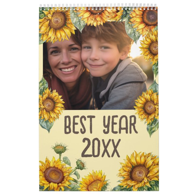 Calendário Fotografia de girassol no ano novo (Capa)