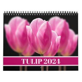 Calendário Fotografia de Tulipas e Flores Rosa