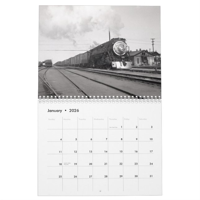 Calendário Fotografias da estrada de ferro por Alden (Jan 2026)