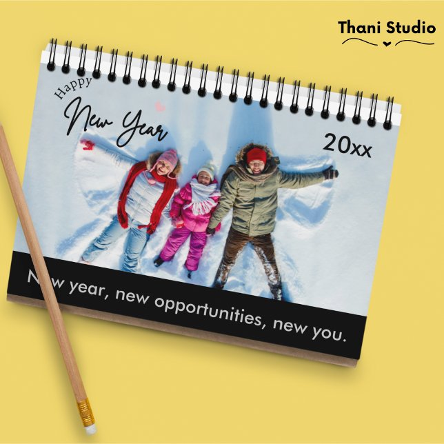 Calendário Fotografias da Família de felizes anos novos e cit (Criador carregado)