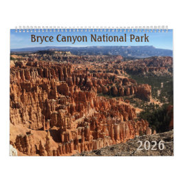 Calendário Fotográfico Bryce Canyon 2026 de 12 Mes