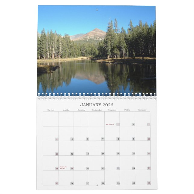 Calendário Fotos através dos estados (Jan 2026)