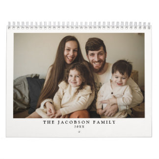 Calendário Fotos da família personalizada Light Cream