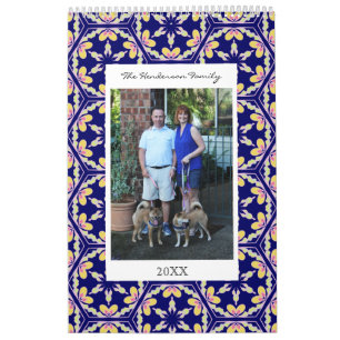 Calendário Fotos da família personalizada  Padrão Azulejo E