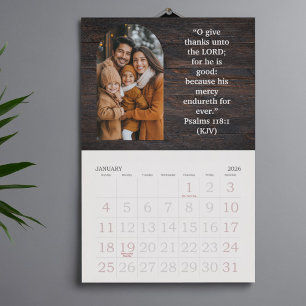 Calendário Fotos de Bênçãos Familiares 2026 Escritura Grande