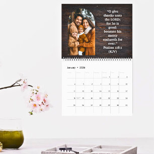 Calendário Fotos de Bênçãos Familiares 2026 Escrituras Cristã