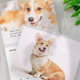 Calendário Fotos de Cães Corgi Engraçados Modernos