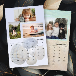 Calendário Fotos de Família Conchas e Cenas de Praia