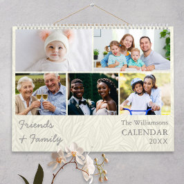 Calendário Fotos de Família e Amigos Creme Personalizadas