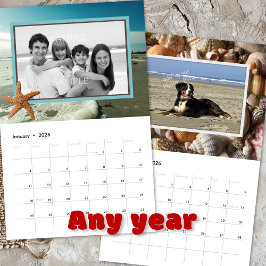 Calendário Fotos de Família Vida na Praia Oceano Conchas Mari