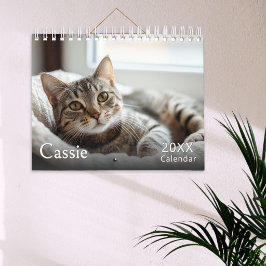 Calendário Fotos de Gatos Personalizadas Elegantes Simples Mi
