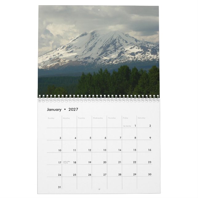 Calendário Fotos do grande noroeste (Jan 2027)