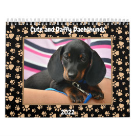 Calendário Fotos Engraçadas Dachshund Texto Personalizado