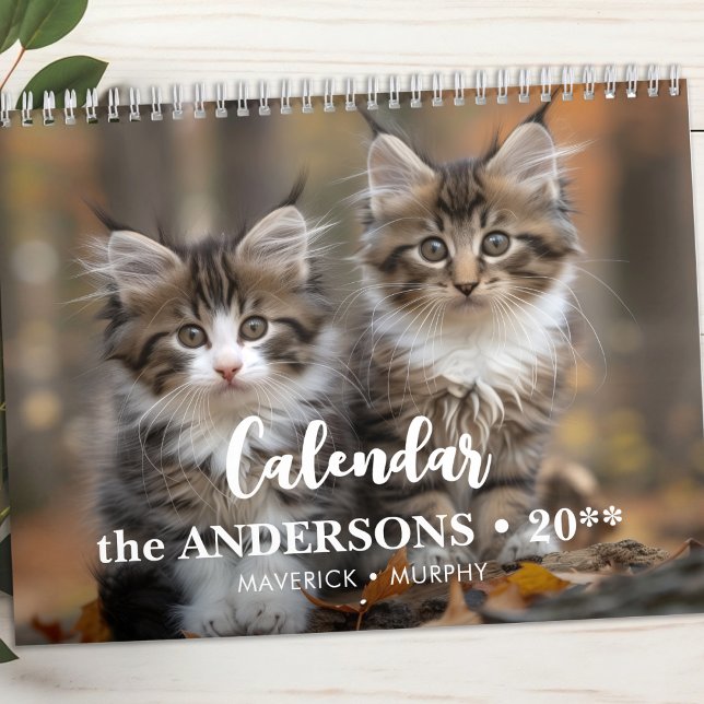 Calendário Fotos personalizadas da família Cat Lover personal (Criador carregado)