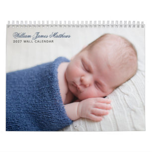 Calendário Fotos Personalizadas de Bebê Menino Recém-Nascido
