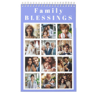 Calendário Fotos Personalizadas de Bênçãos Familiares de 12 M