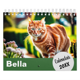 Calendário Fotos Personalizadas de Gato Ano do Animal de Esti