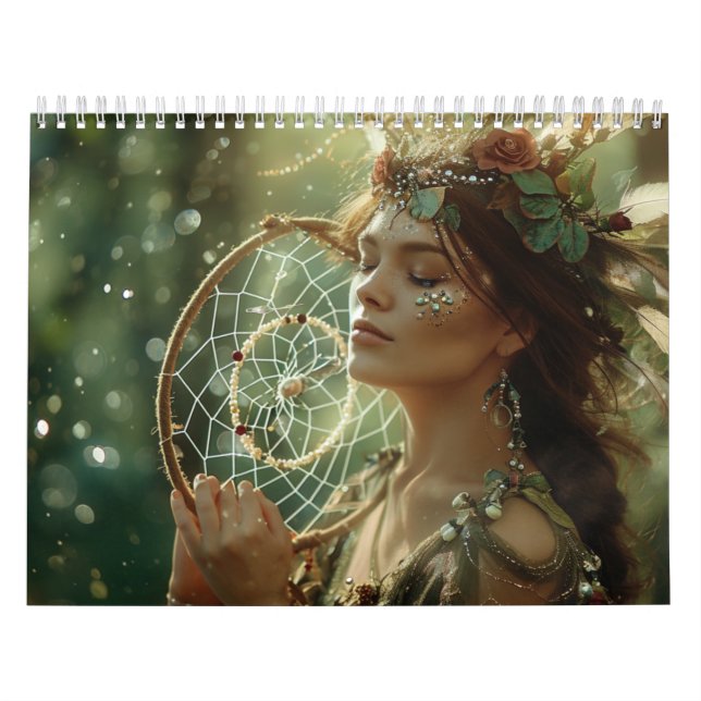 Calendário Fotos tribais do Native American Boho Dreamcatcher (Capa)