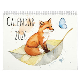 Calendário Fox and a butterfly  Calendar