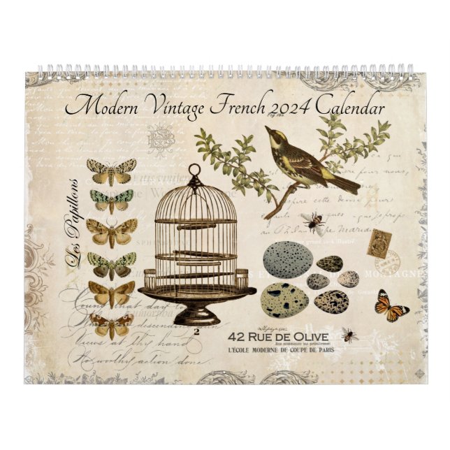 Calendário Francês 2024 do Modern Vintage (Capa)