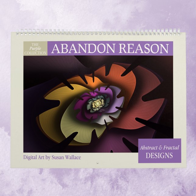 Calendário Fraturas de Abstrato de Coleção Roxa 2026 (Criador carregado)