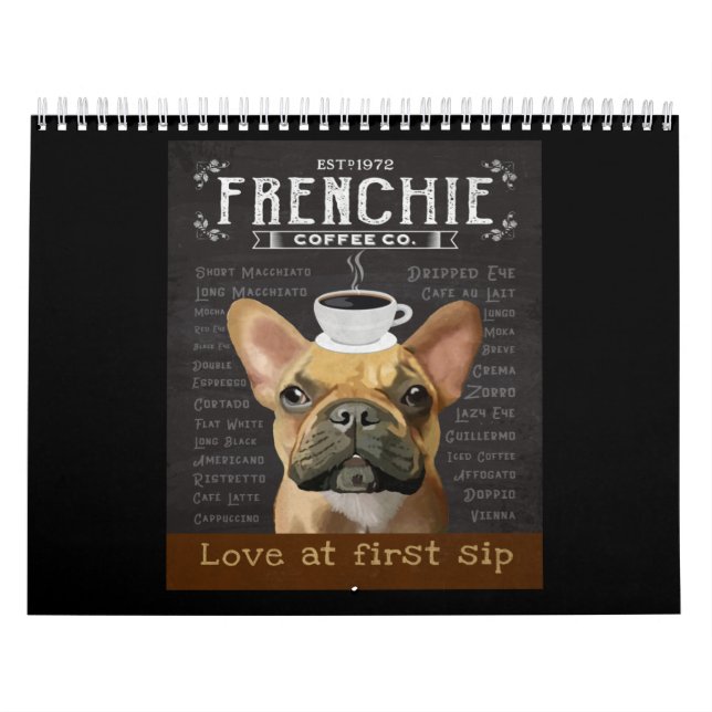 Calendário French Bulldog Coffee (Capa)