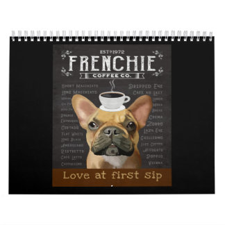 Calendário French Bulldog Coffee