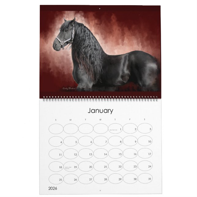 Calendário Frisão e cavalo 2015 (Jan 2026)