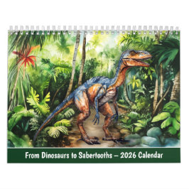 Calendário From Dinosaurs to Sabertooths – 2026 Calendar