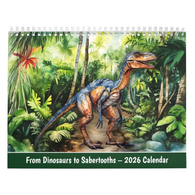 Calendário From Dinosaurs to Sabertooths – 2026 Calendar (Capa)