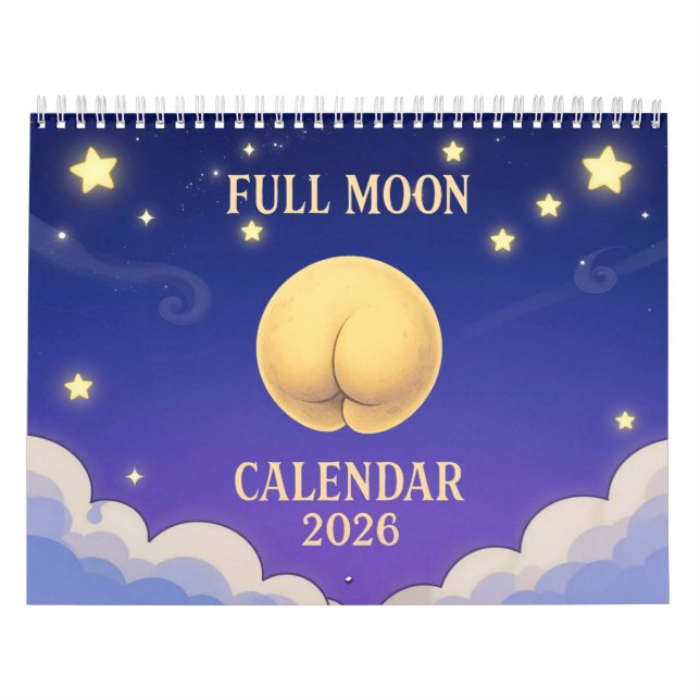 Calendário Full Moon Animals 2026 Funny Wall Calendar (Capa)