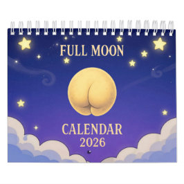 Calendário Full Moon Animals 2026 Funny Wall Calendar