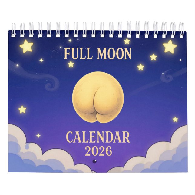 Calendário Full Moon Animals 2026 Funny Wall Calendar (Capa)