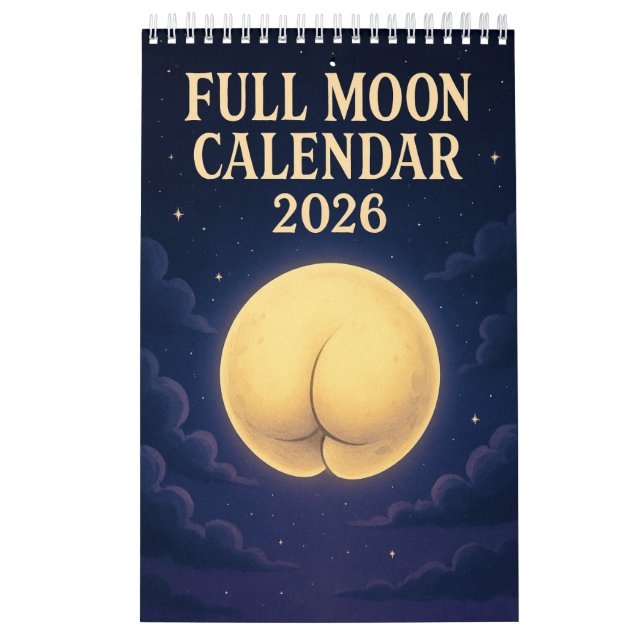 Calendário Full Moon Animals 2026 Funny Wall Calendar (Capa)