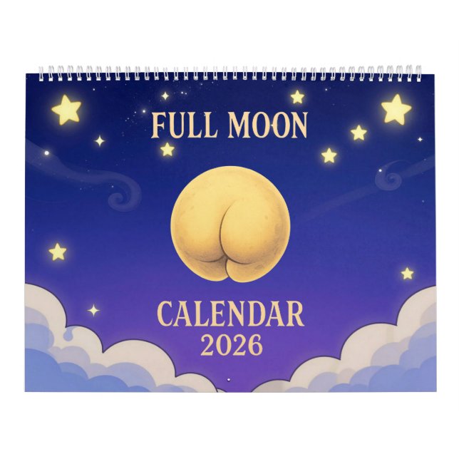 Calendário Full Moon Animals 2026 Funny Wall Calendar (Capa)