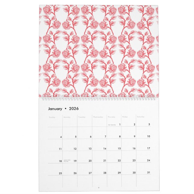 Calendário fundo abstrato verde e branco (Jan 2026)