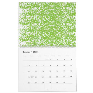 Calendário fundo abstrato verde e branco