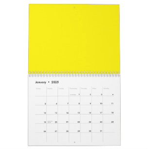 Calendário fundo amarelo com borda negra