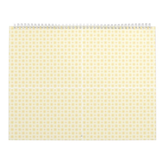 Calendário fundo amarelo e branco com pequenos círculos (Capa)