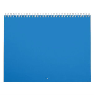 Calendário Fundo Azul Sólido – Design de Modelo Minimalista