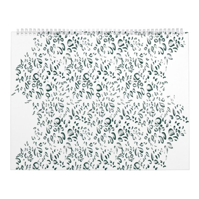 Calendário fundo branco com muitas gotas de água (Capa)