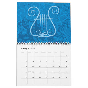 Calendário Fundo de Lyre Azul