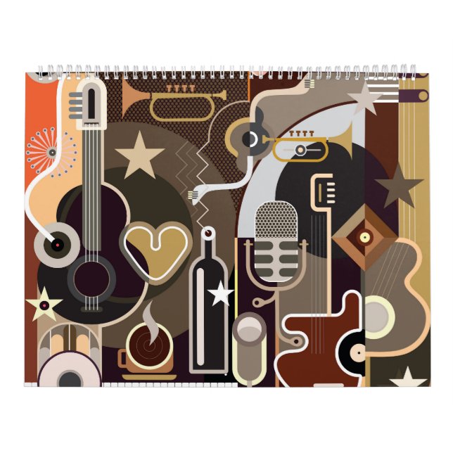 Calendário fundo de música abstrato (Capa)