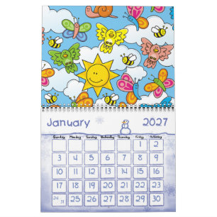 Calendário Fundo dos Animais Bebês