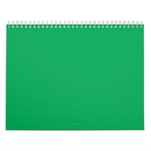 Calendário Fundo Verde Sólido – Design de Modelo Minimalista